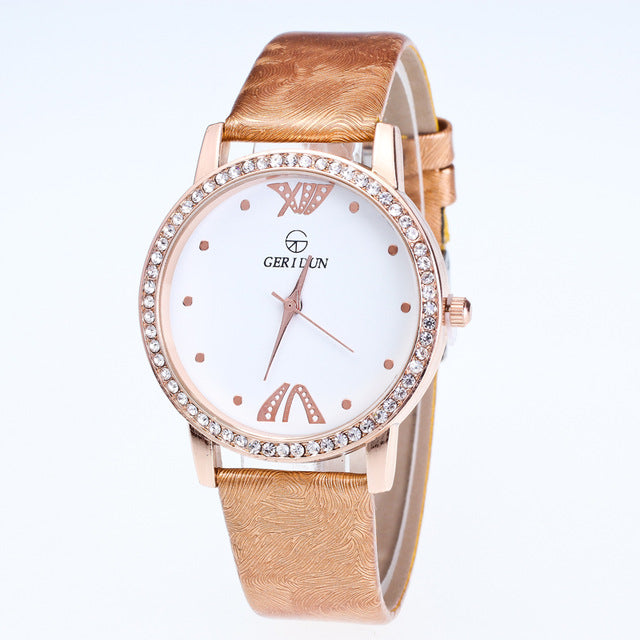 GERIDUN Stylish Leather Band Watch