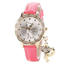 Load image into Gallery viewer, Cat Patterned Rhinestone Watch