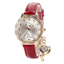 Load image into Gallery viewer, Cat Patterned Rhinestone Watch