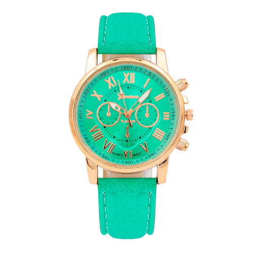 Rome Numerals Faux Leather Watch