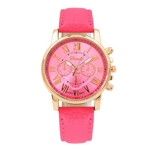 Rome Numerals Faux Leather Watch