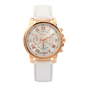 Rome Numerals Faux Leather Watch