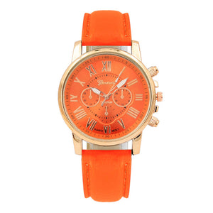 Rome Numerals Faux Leather Watch