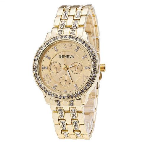 Rhinestone Stainless Steel Watch