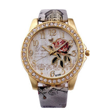 Load image into Gallery viewer, Rose Patterned Rhinestone Watch