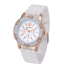 Load image into Gallery viewer, Chronograph Silicone with Crystal Rhinestones Watch