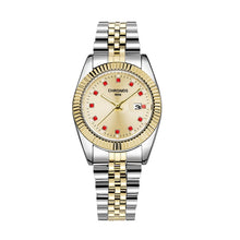 Load image into Gallery viewer, Waterproof Rhinestone Calendar Two Tone Watch