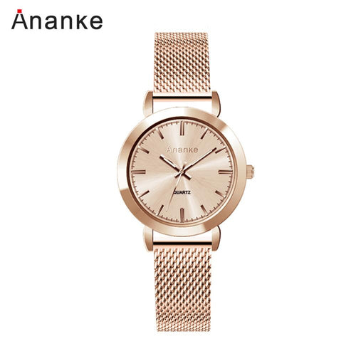 Rose Stainless Steel Band Watch